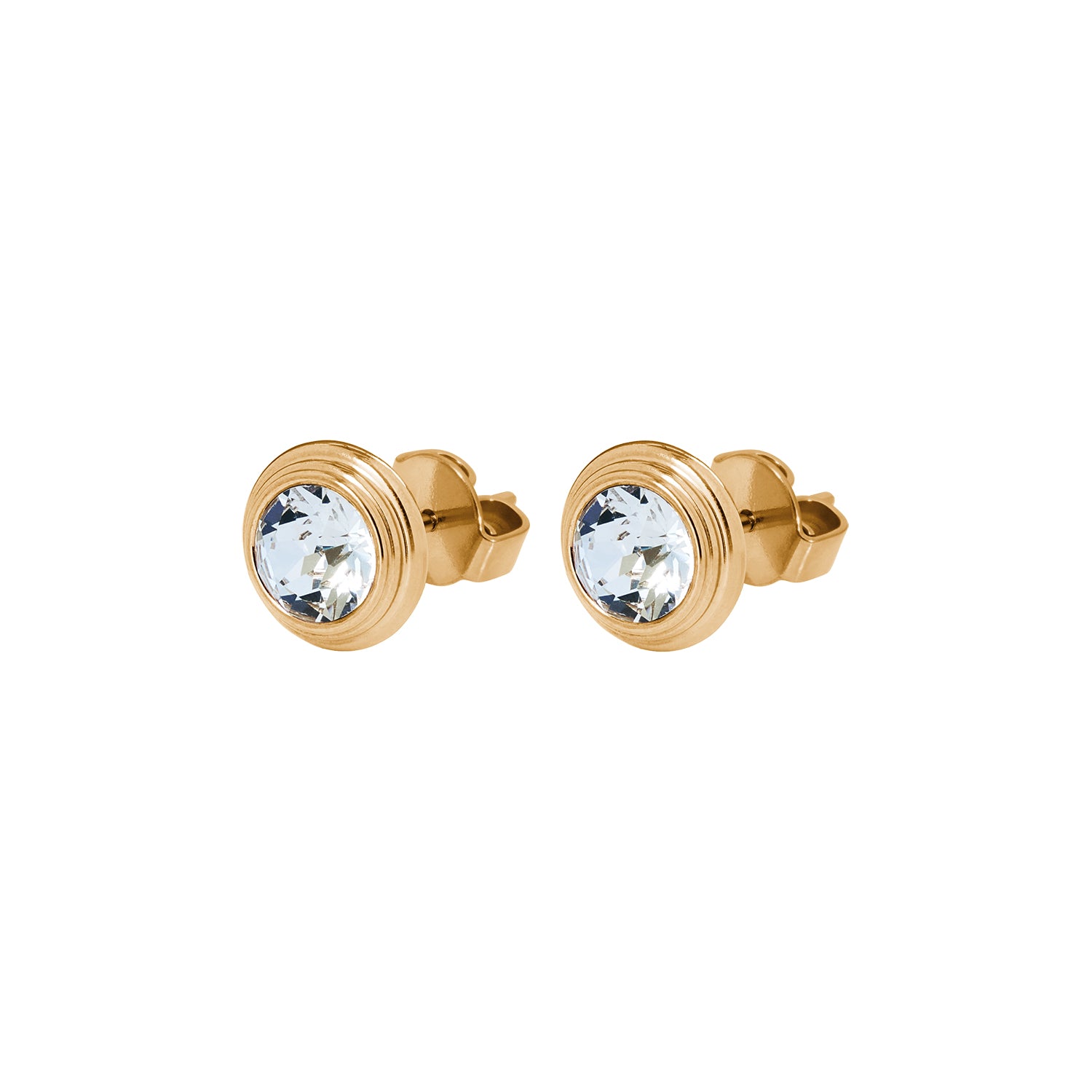 Oroli Ear Studs  0.39" - Gold blue shade