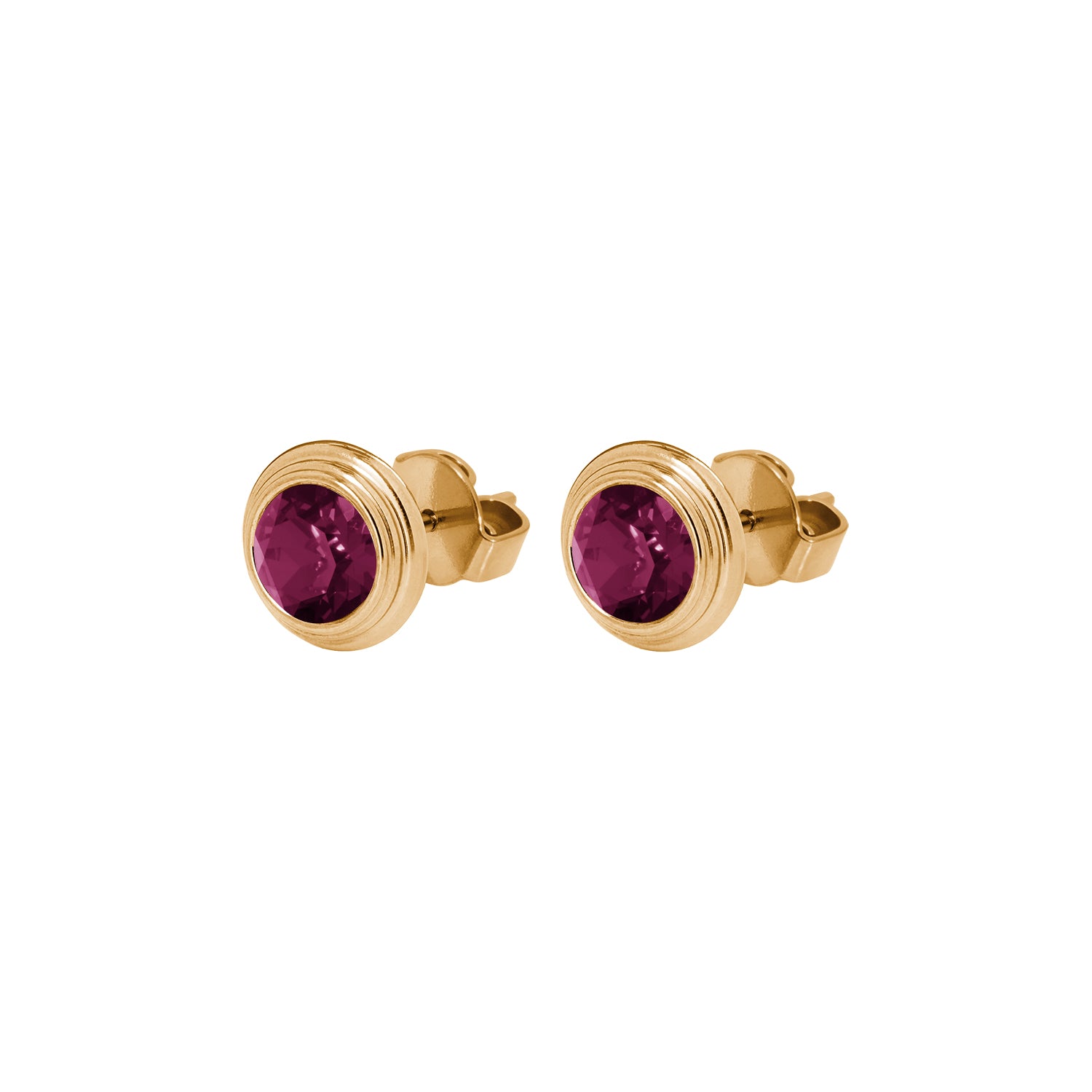 Oroli Ear Studs  0.39" - Gold amethyst