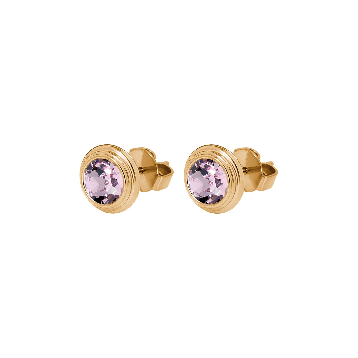 Oroli Ear Studs  0.39" - Gold light amethyst