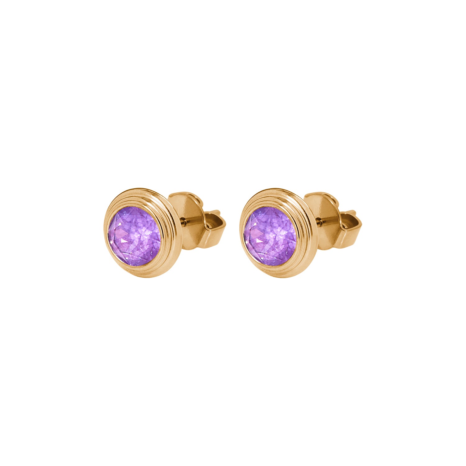 Oroli Ear Studs  0.39" - Gold Cr. Electric Violet Lacquer Pro Ignite