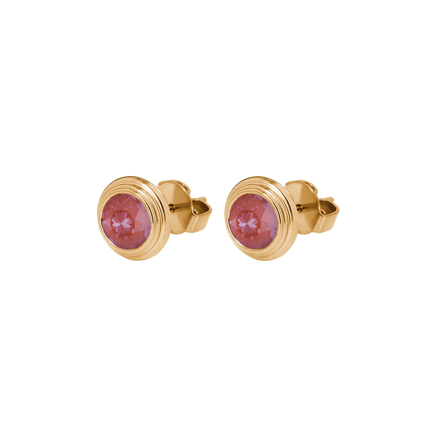 Oroli Ear Studs  0.39" - Gold Crystal Maroon ignite