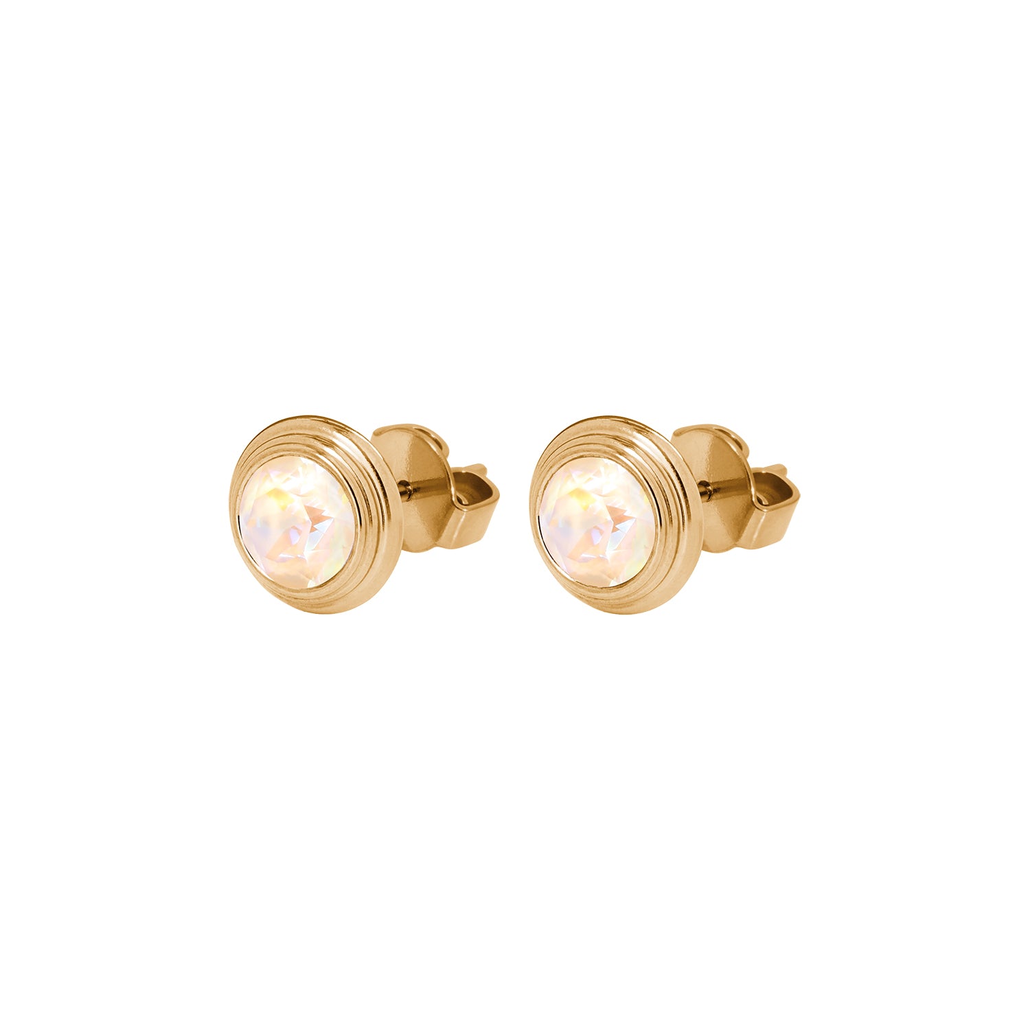 Oroli Ear Studs  0.39" - Gold ivory cream delite