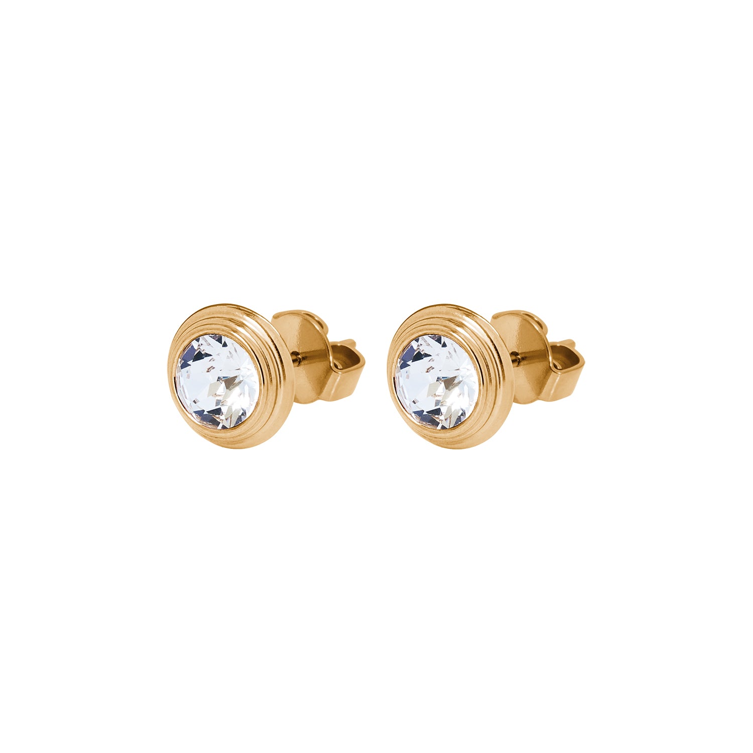 Oroli Ear Studs  0.39" - Gold crystal