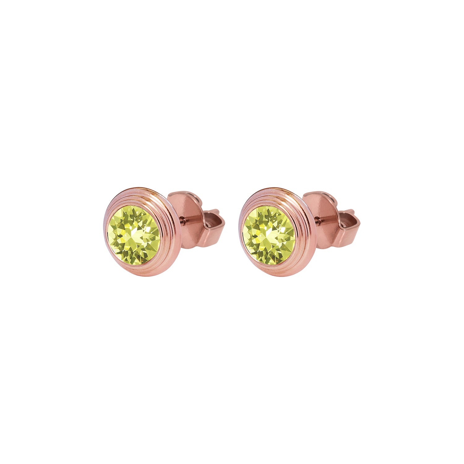Oroli Ear Studs  0.39" - Rose Gold Jonquil