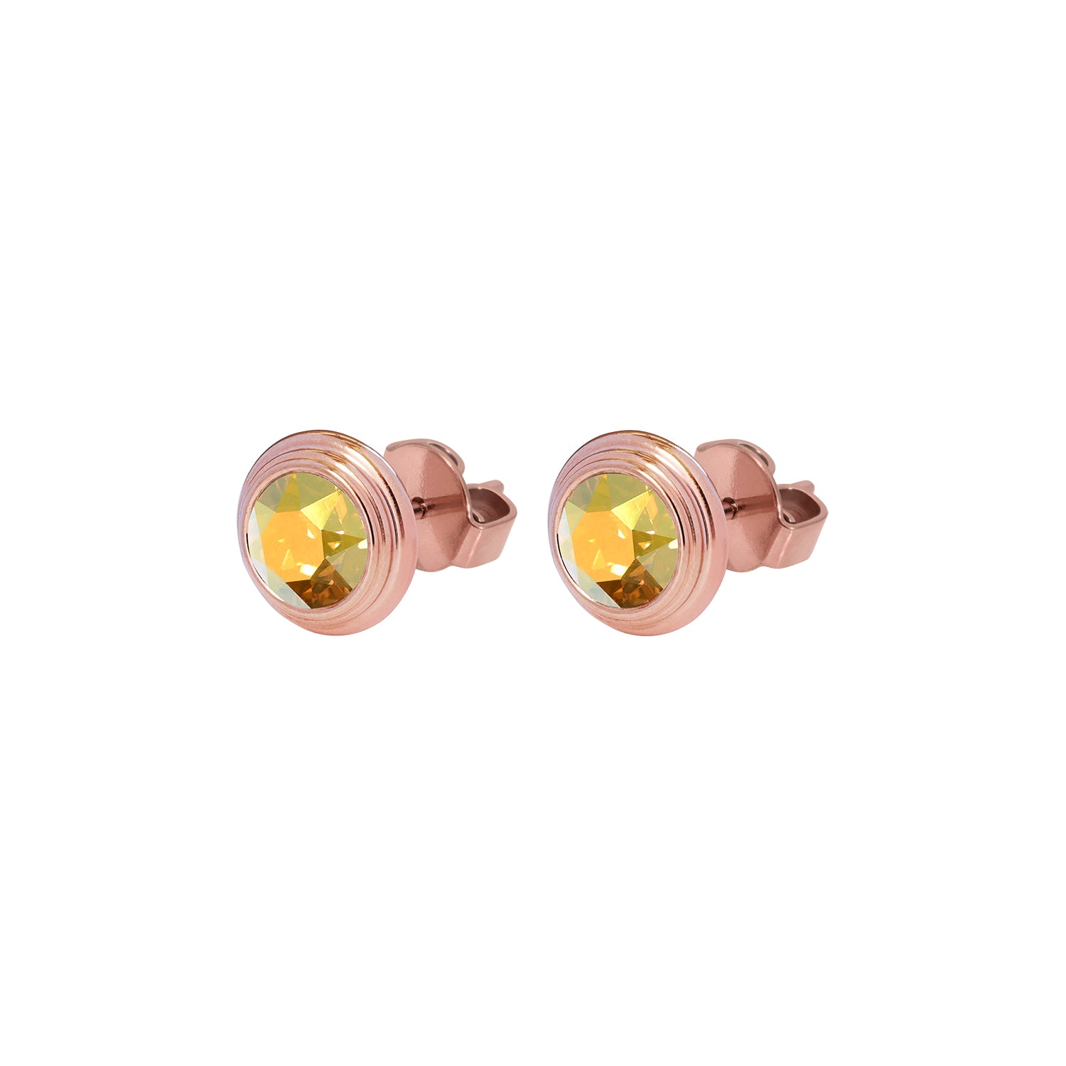 Oroli Ear Studs  0.39" - Rose Gold metallic sunshine