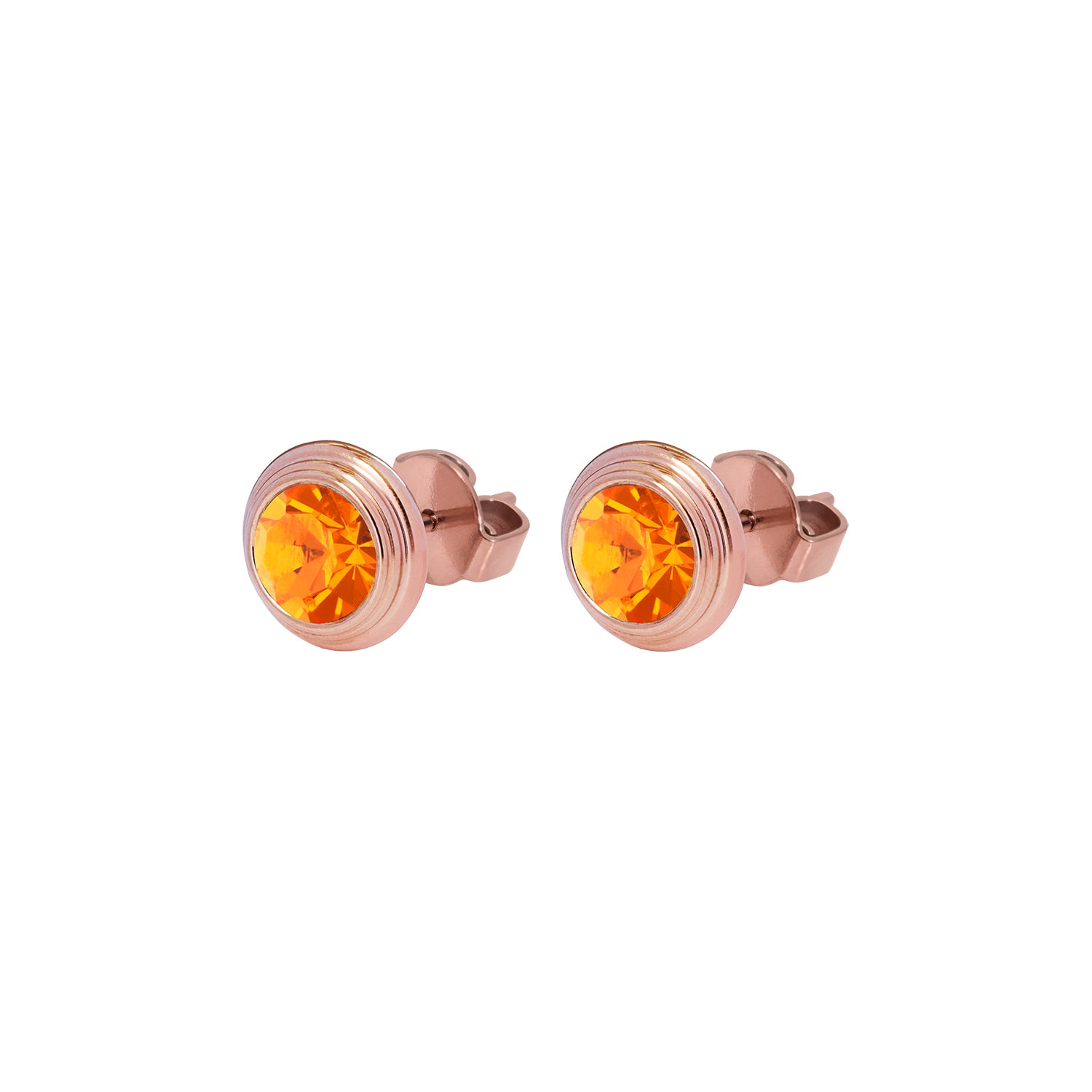Oroli Ear Studs  0.39" - Rose Gold sun