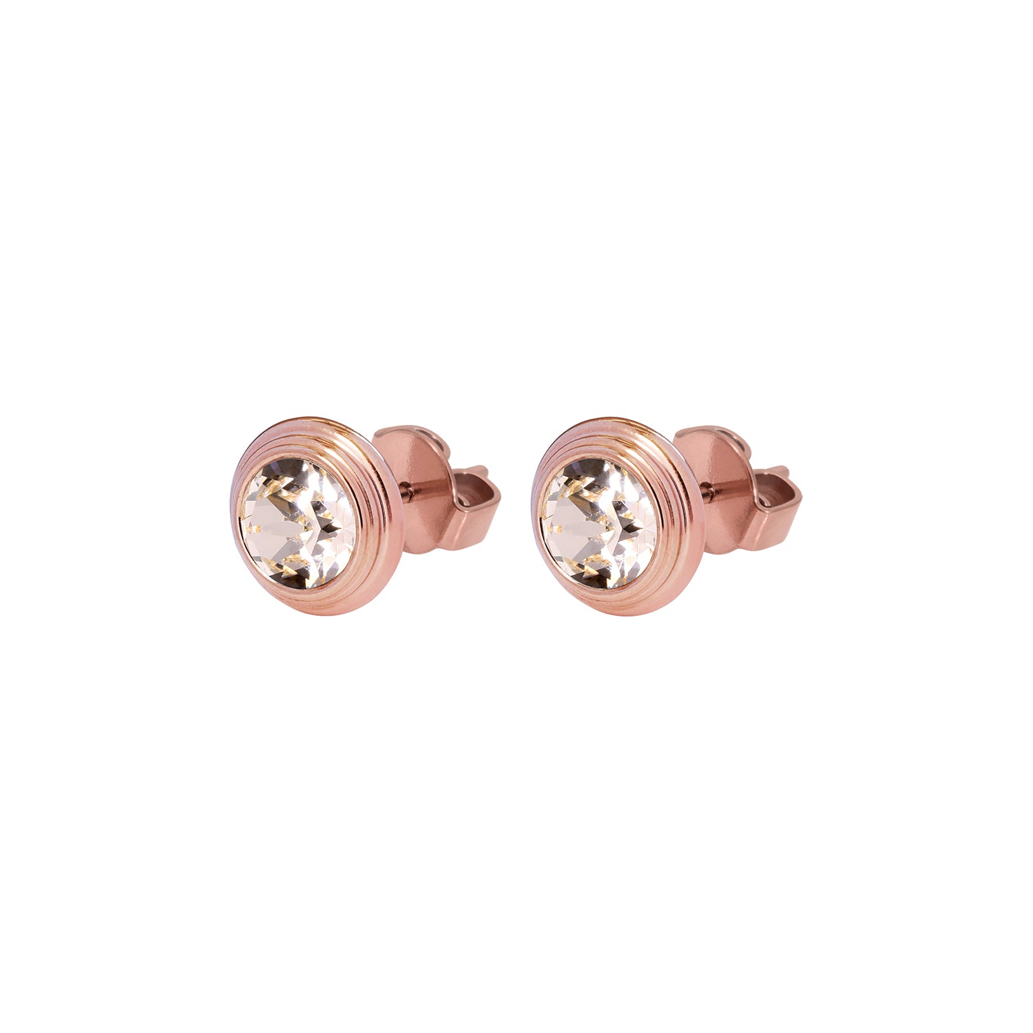 Oroli Ear Studs  0.39" - Rose Gold silk