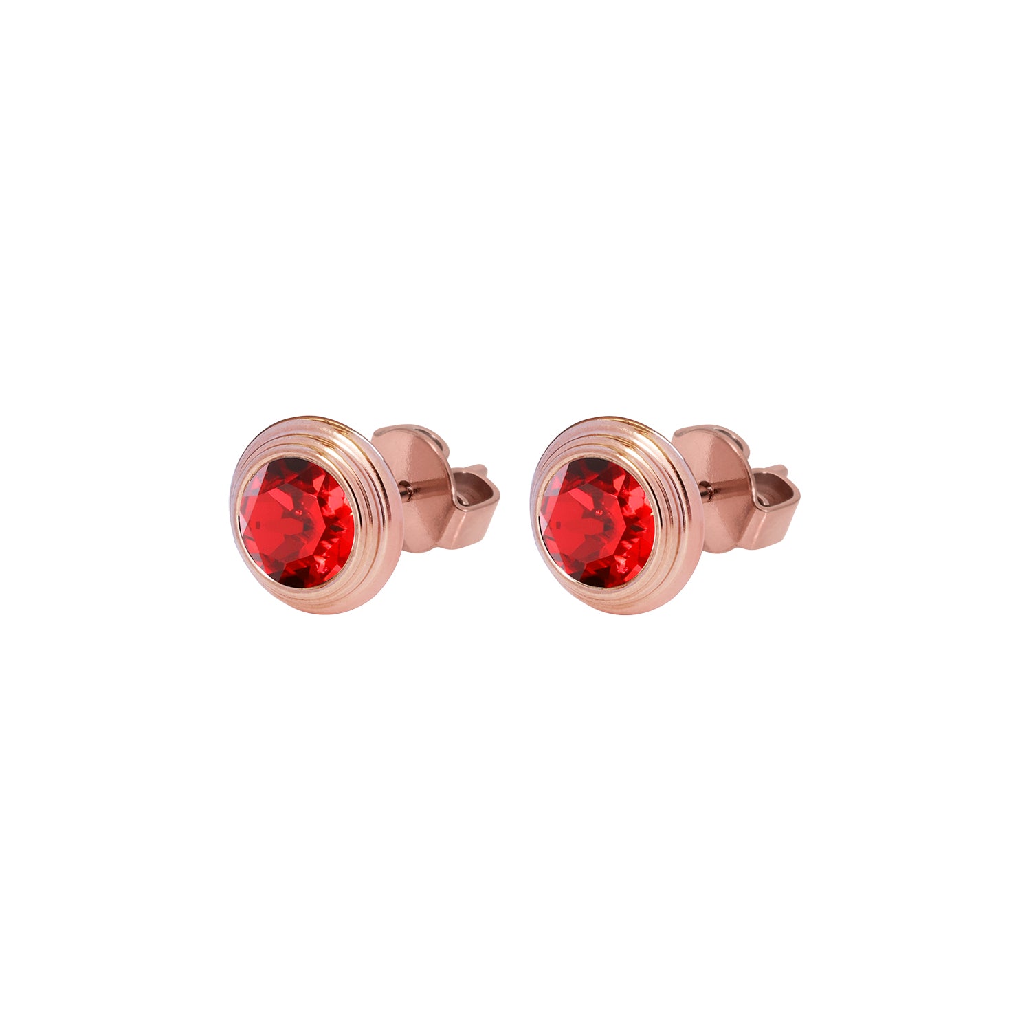 Oroli Ear Studs  0.39" - Rose Gold scarlet