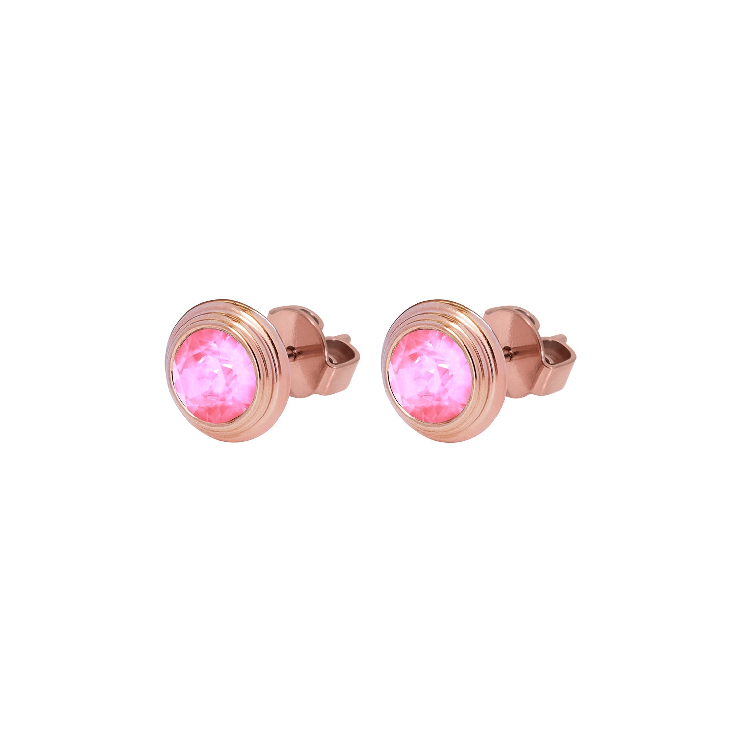 Oroli Ear Studs  0.39" - Rose Gold Crystal Dahlia Ignite