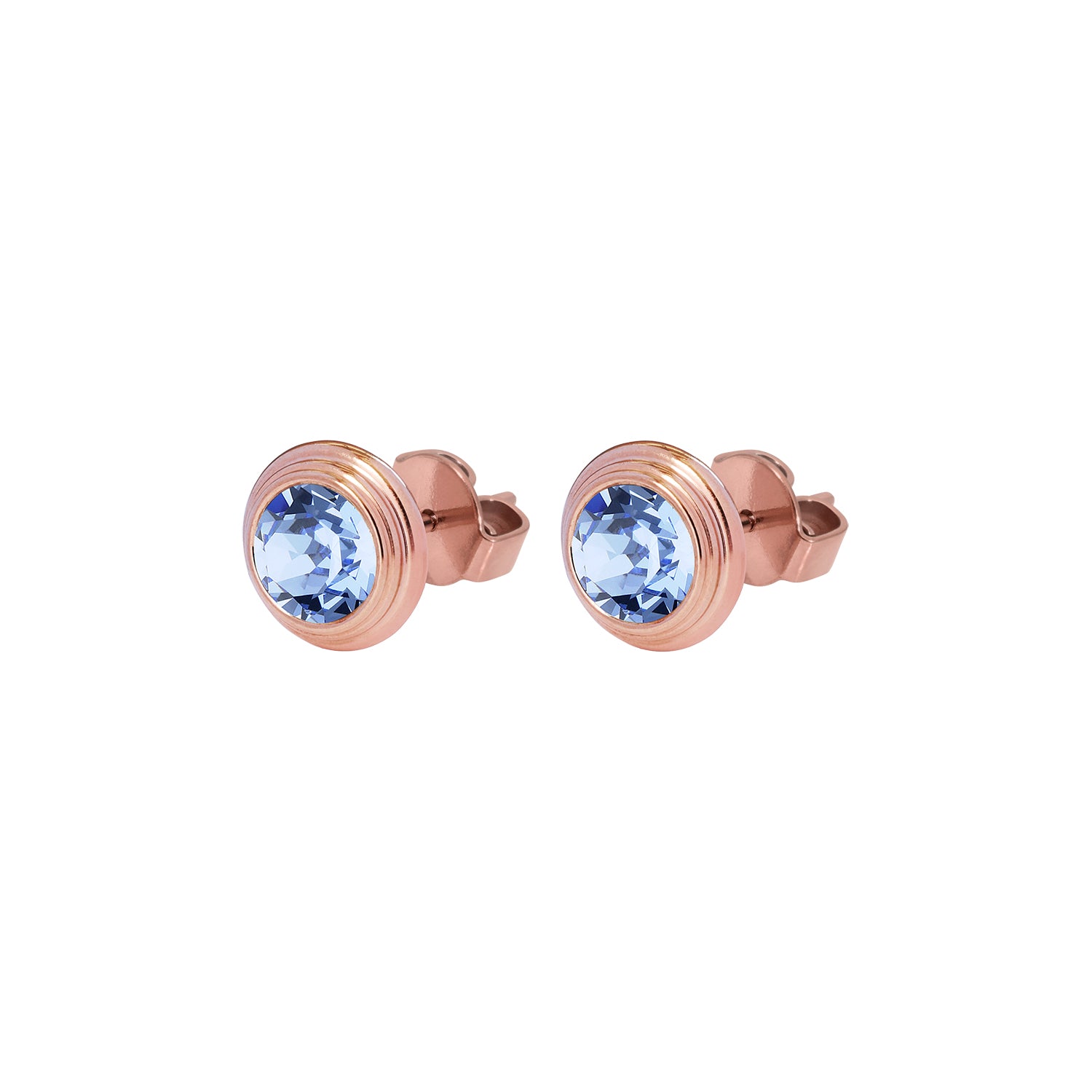 Oroli Ear Studs  0.39" - Rose Gold light sapphire