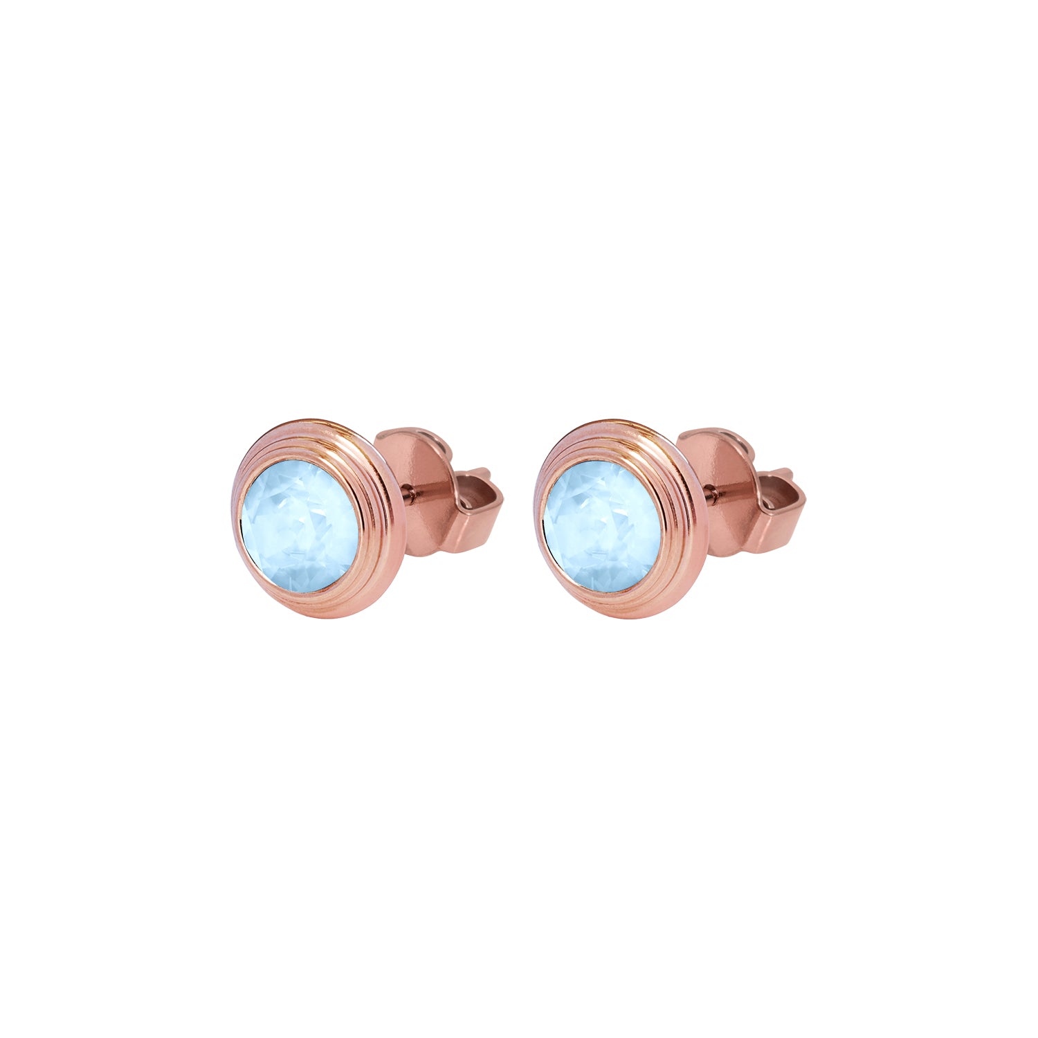 Oroli Ear Studs  0.39" - Rose Gold Crystal Sky Ignite