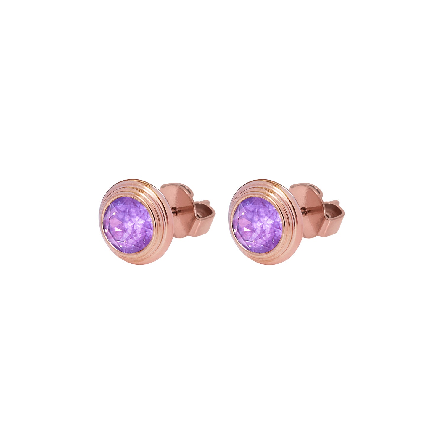 Oroli Ear Studs  0.39" - Rose Gold Cr. Electric Violet Lacquer Pro Ignite