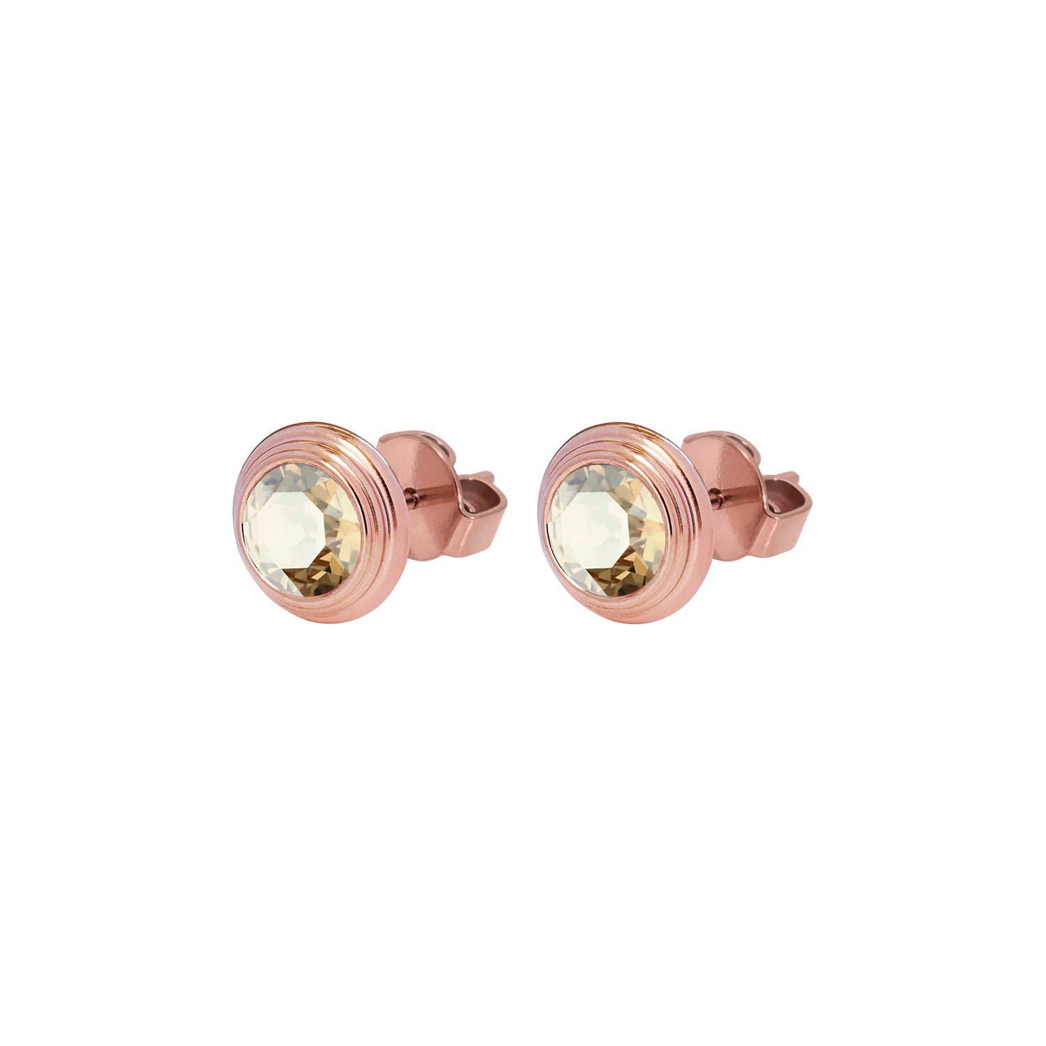 Oroli Ear Studs  0.39" - Rose Gold Golden shadow
