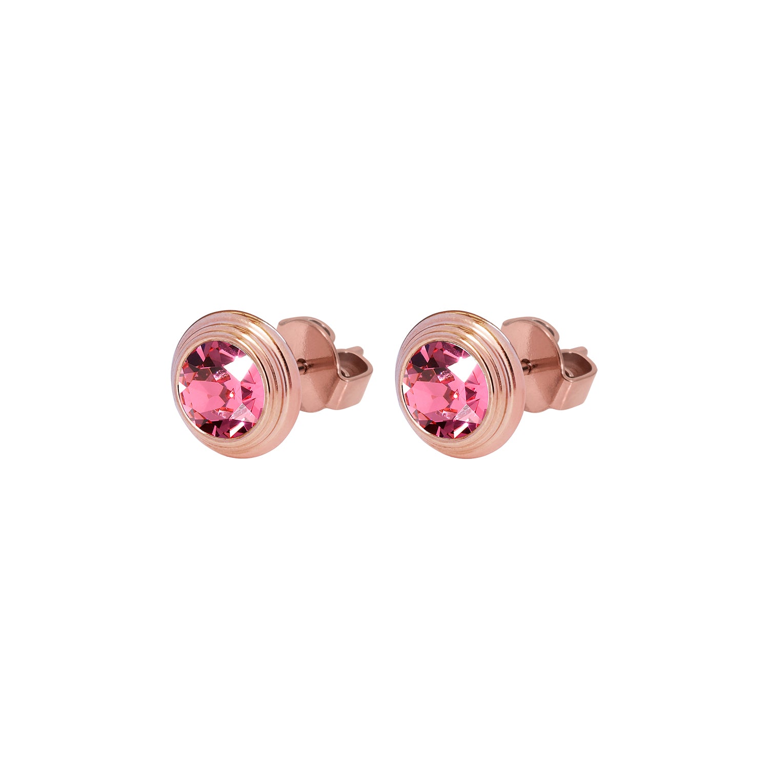 Oroli Ear Studs  0.39" - Rose Gold rose