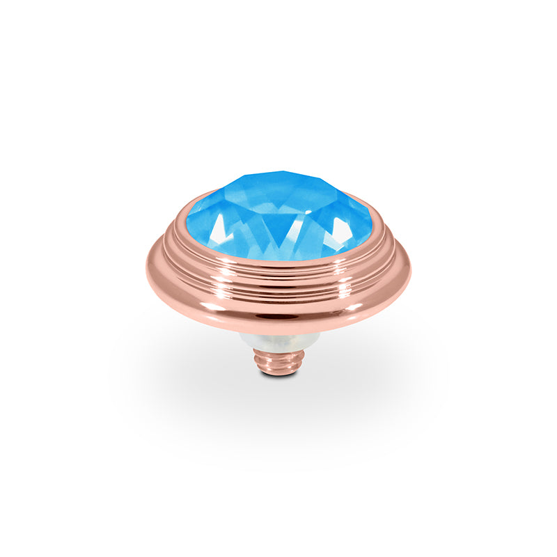Oroli Top 0.51" - Rose Gold Crystal Electric Blue Ignite