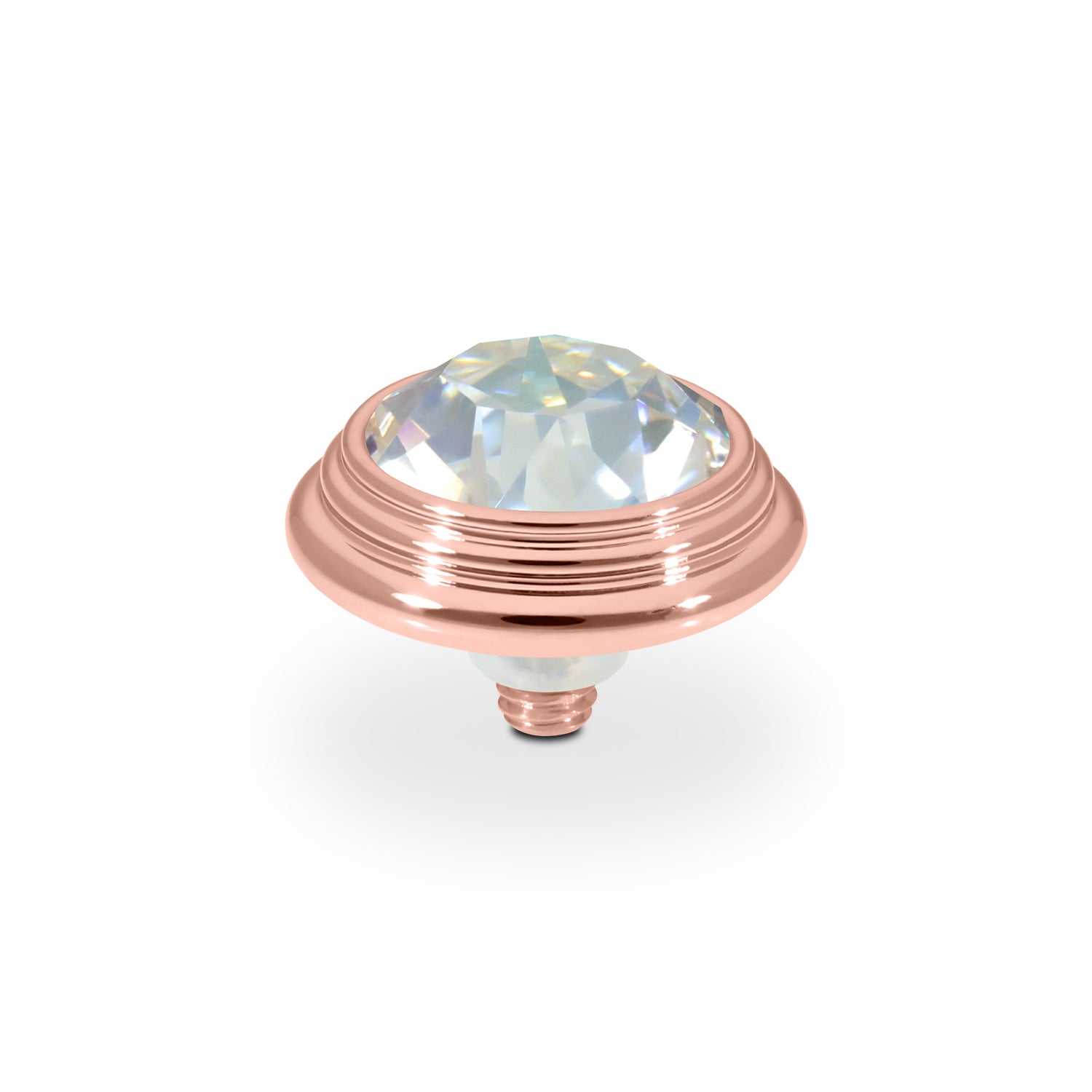 Oroli Top 0.51" - Rose Gold Crystal Serene Gray Delite