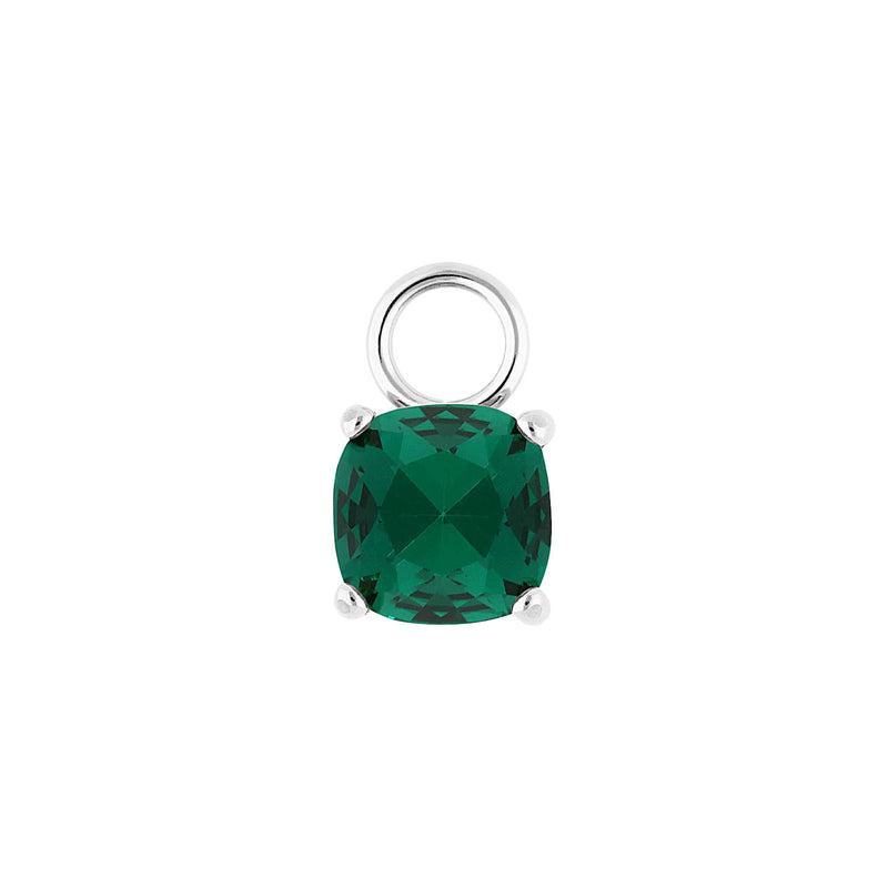 Celso 0.31" charm Silver / emerald