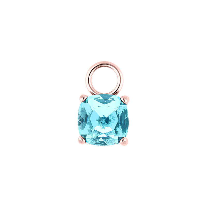 Celso 0.31" charm Rose Gold / aqua