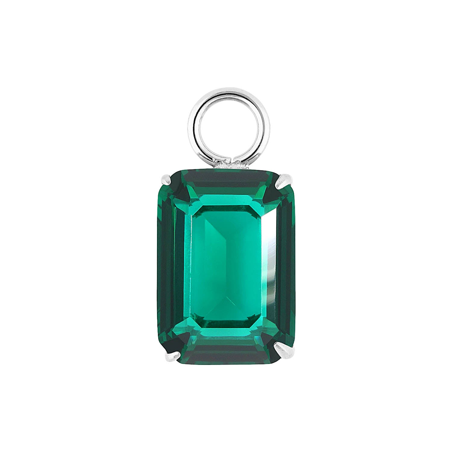 Orria charm 0.39" x 0.55" emerald / Silver