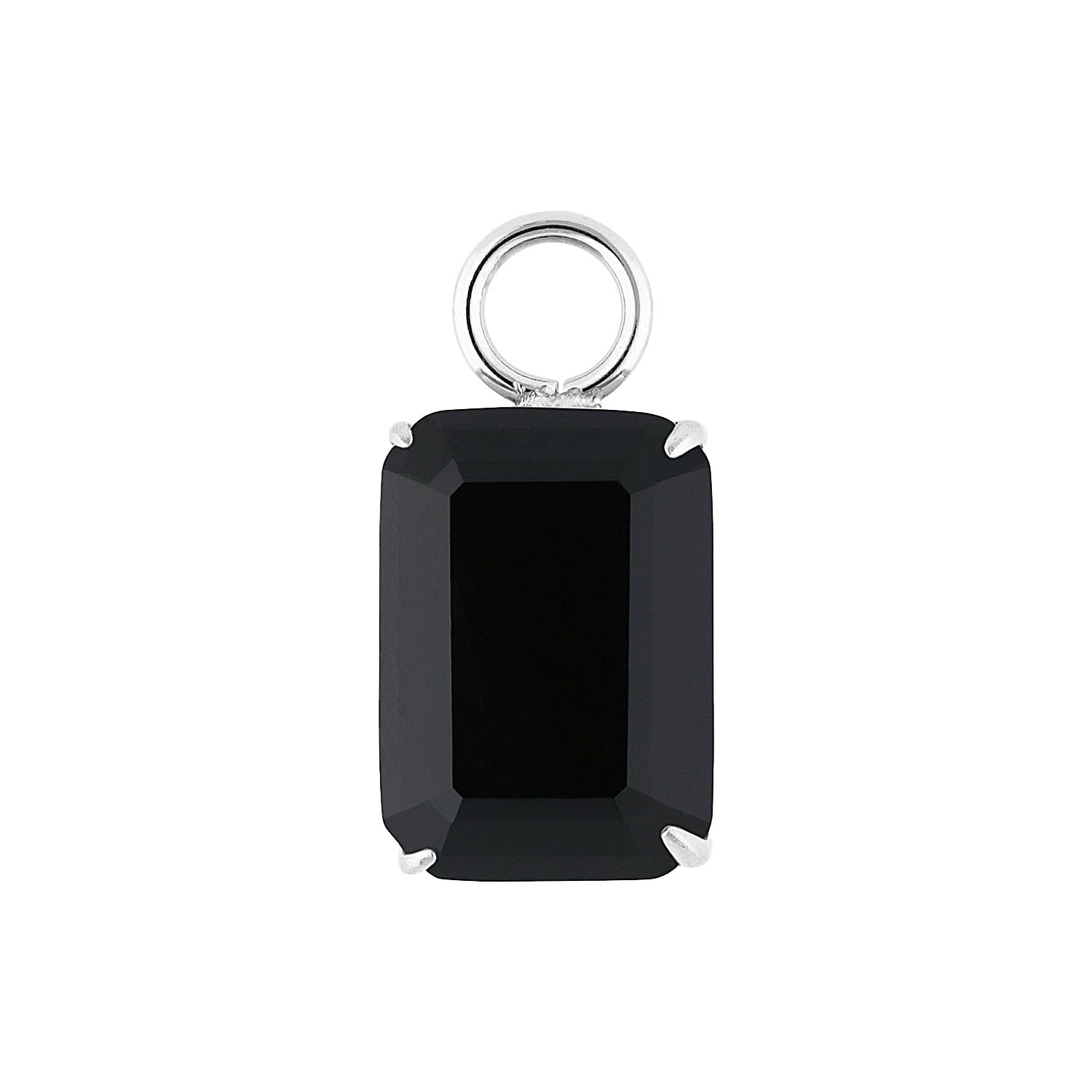 Orria charm 0.39" x 0.55" jet / Silver