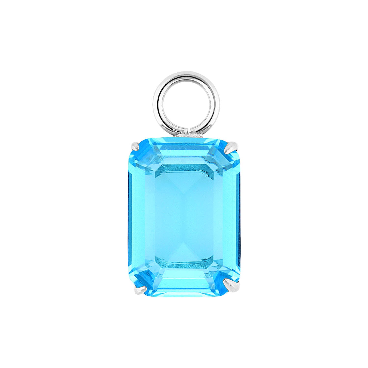 Orria charm 0.39" x 0.55" aqua / Silver