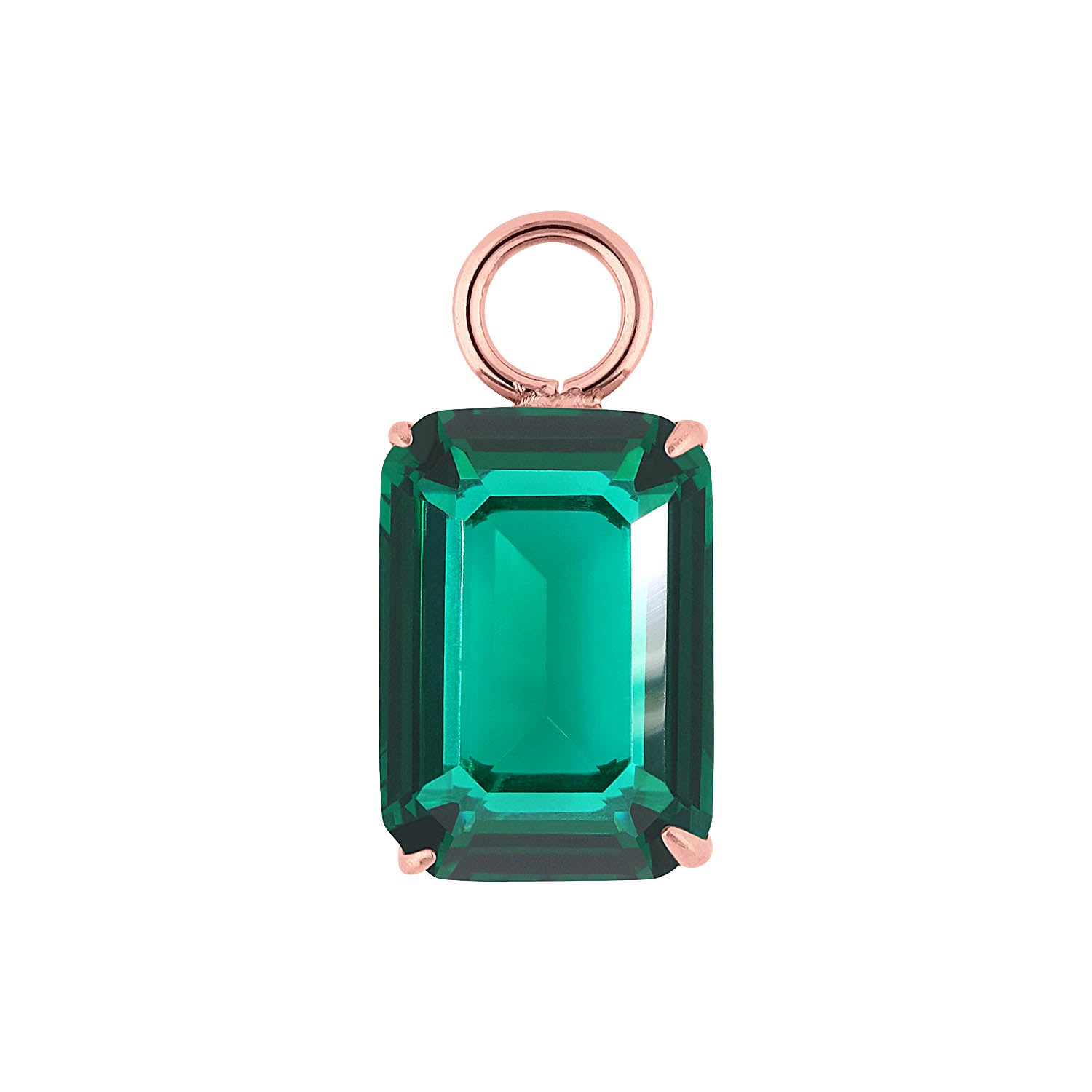 Orria charm 0.39" x 0.55" emerald / Rose Gold