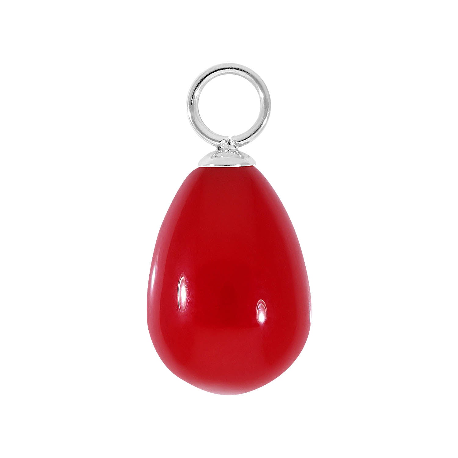 Comini 0.39" x 0.59" charm Silver / red