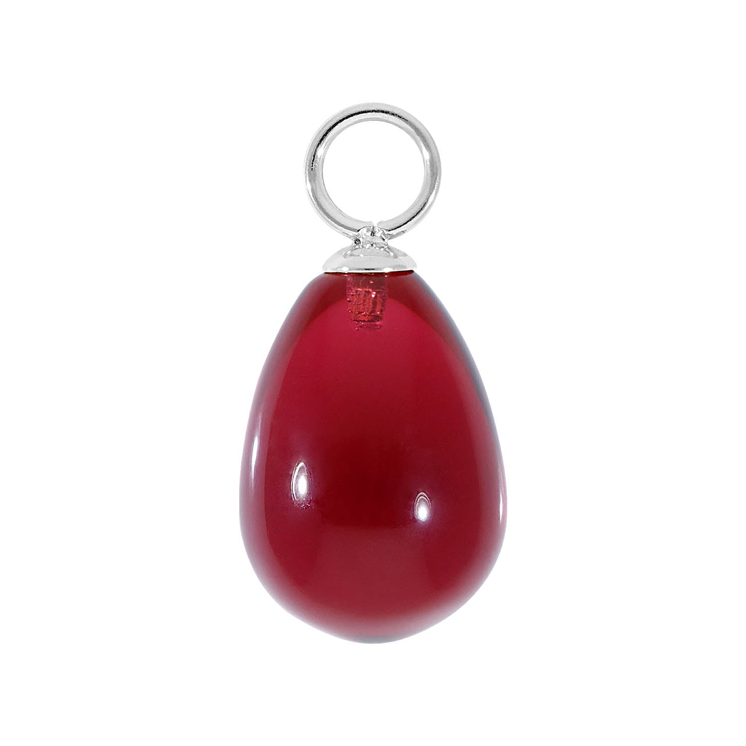Comini 0.39" x 0.59" charm Silver / fuchsia