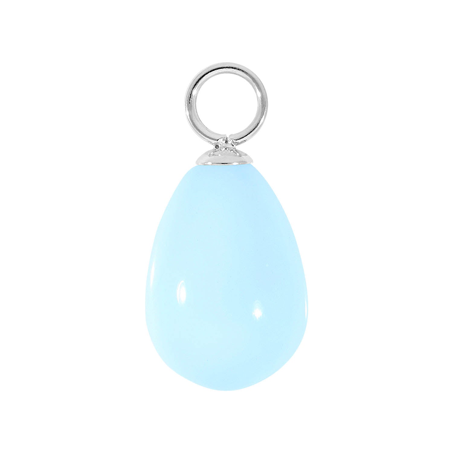 Comini 0.39" x 0.59" charm Silver / turquoise