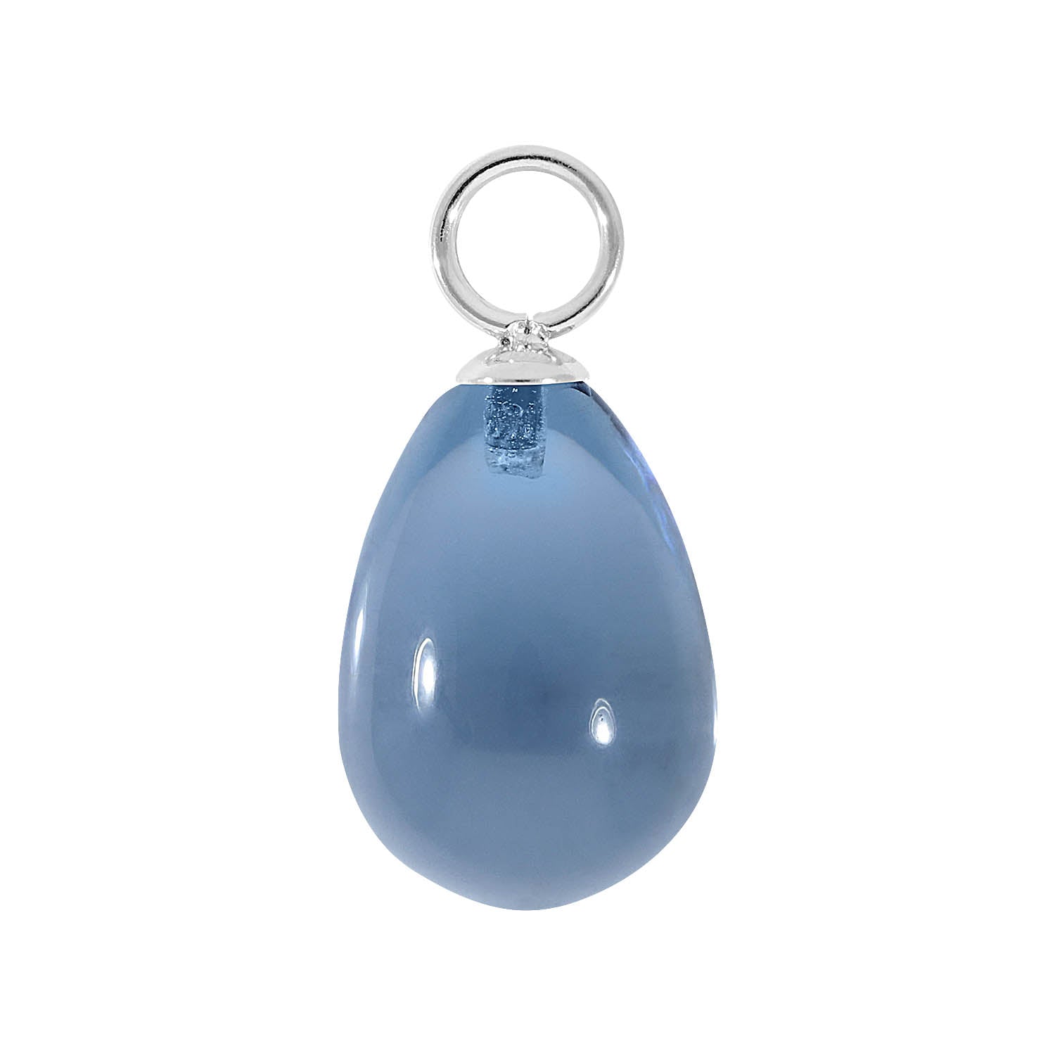 Comini 0.39" x 0.59" charm Silver / light blue