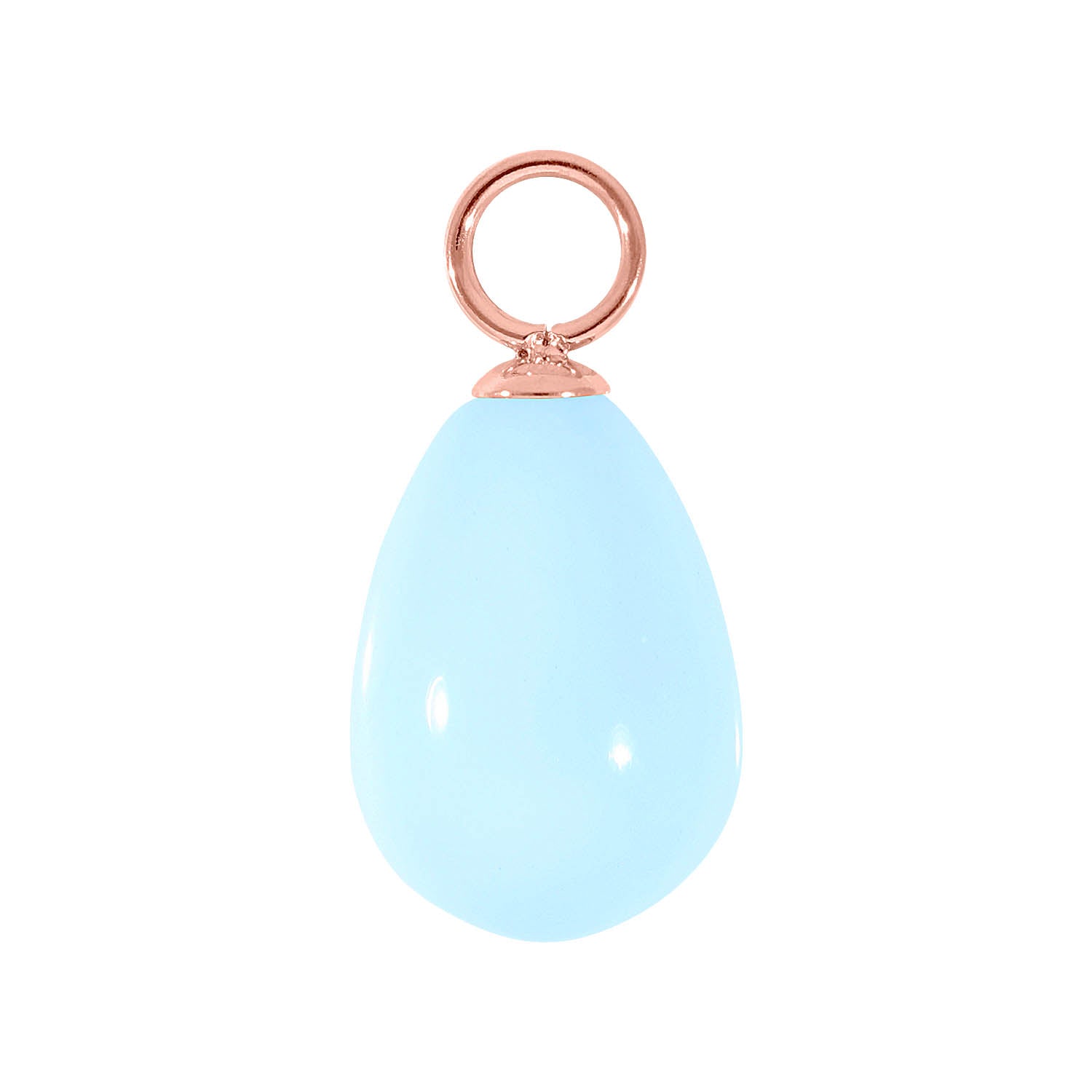 Comini 0.39" x 0.59" charm Rose Gold / turquoise