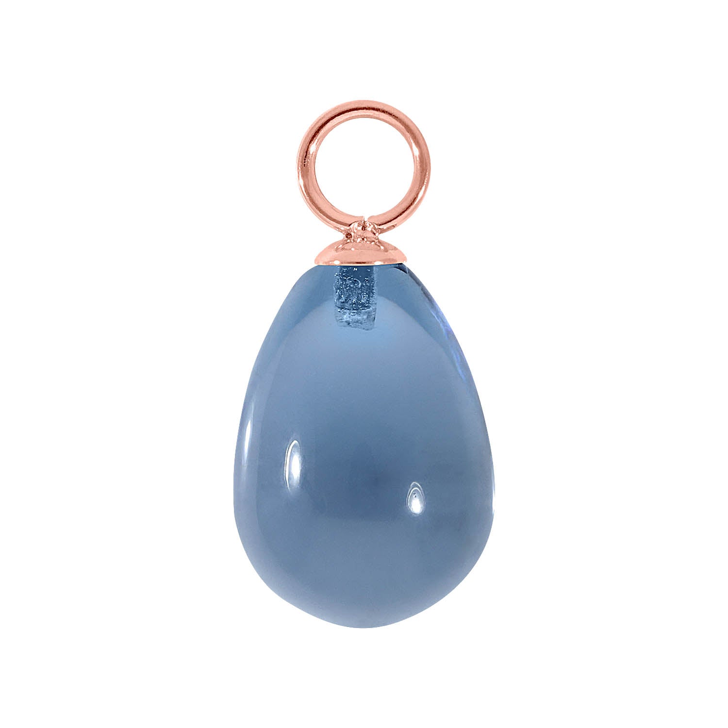 Comini 0.39" x 0.59" charm Rose Gold / light blue