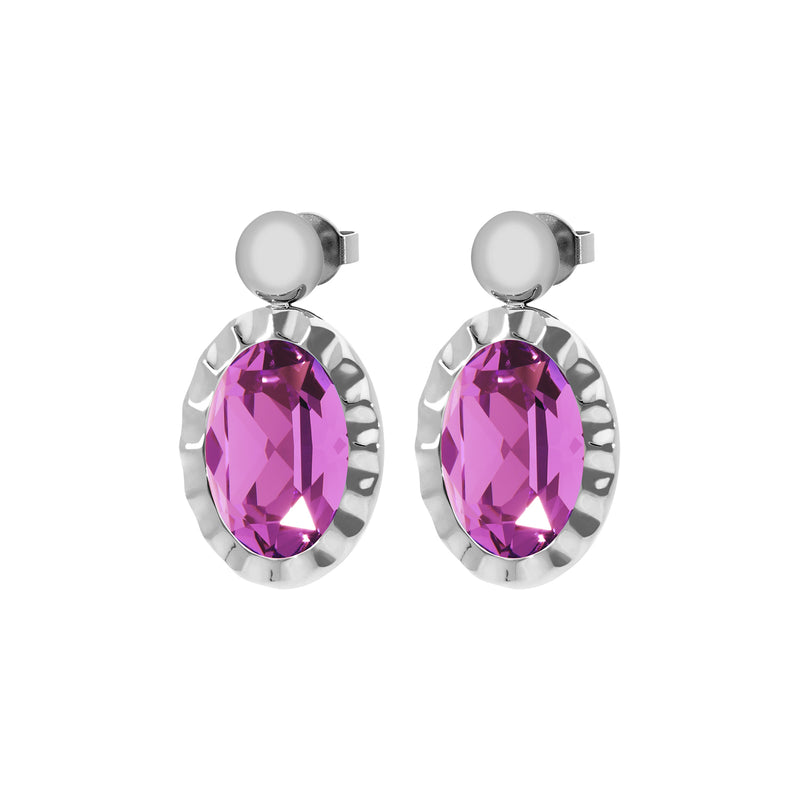 Tivola Unica Earring Silver / Dark Rose