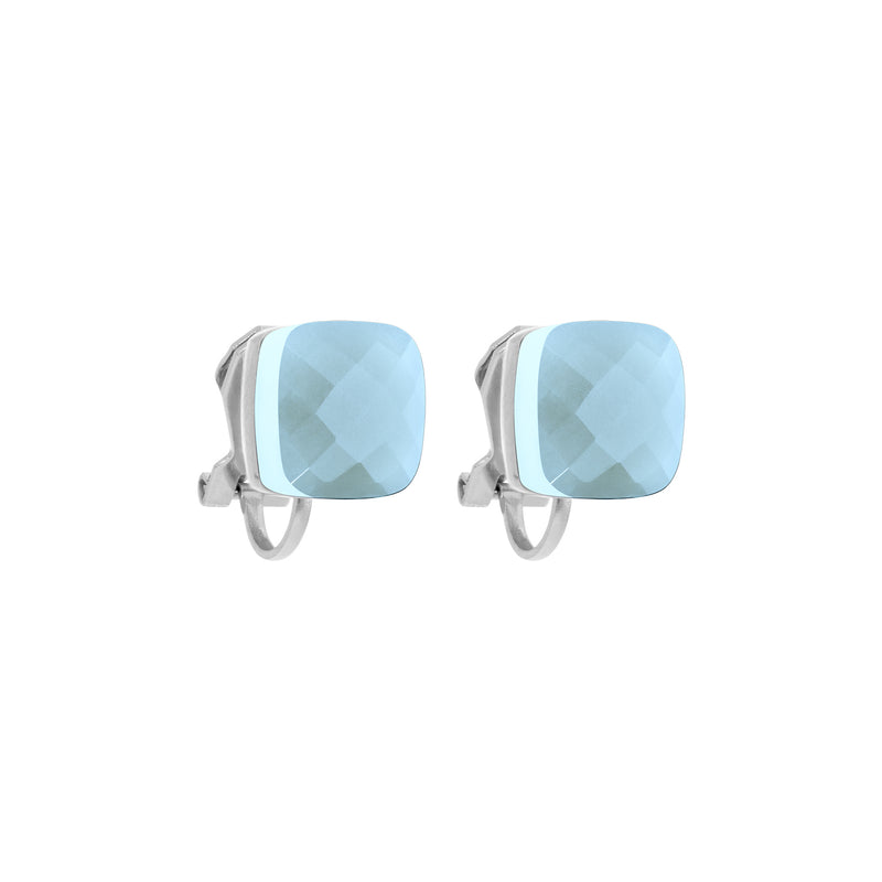 Firenze Ear Clip Silver Air Blue Opal