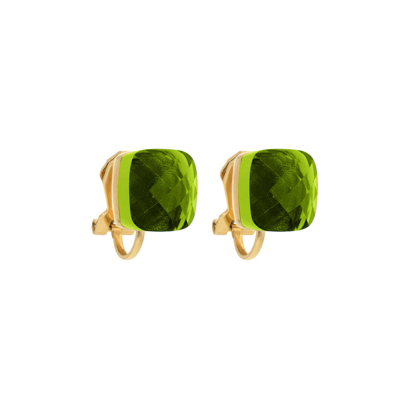 Firenze Ear Clip Gold Fern Green
