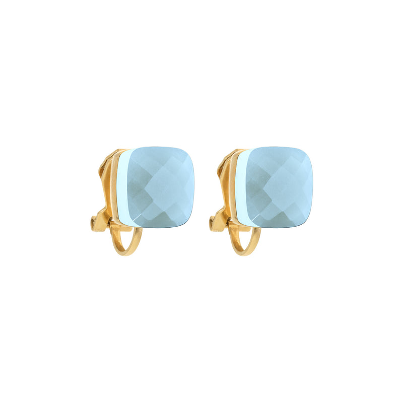 Firenze Ear Clip Gold Air Blue Opal