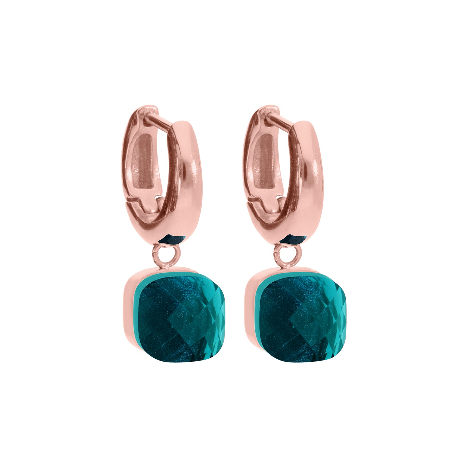 Firenze Earring - Rose Gold Blue Zircon