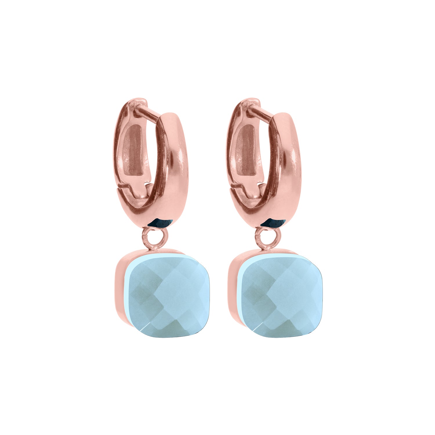 Firenze Earring - Rose Gold Air Blue Opal