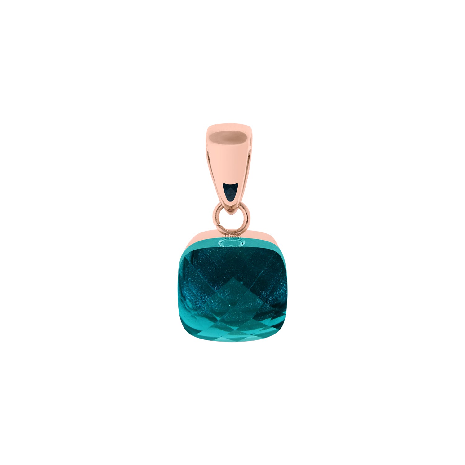 Firenze Pendant - Rose Gold Blue Zircon