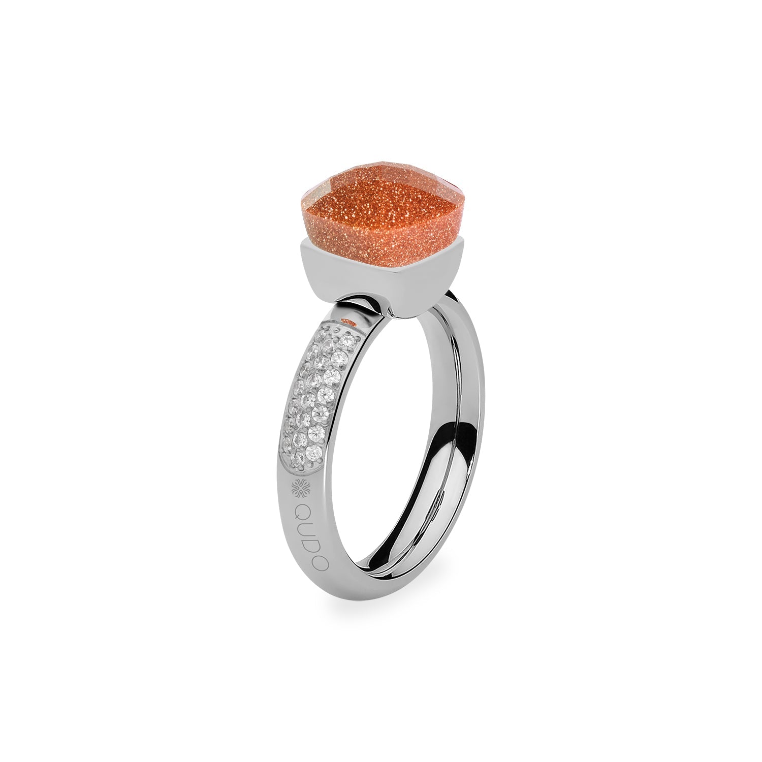 Firenze Deluxe Ring - Shades of Green & Brown - Silver