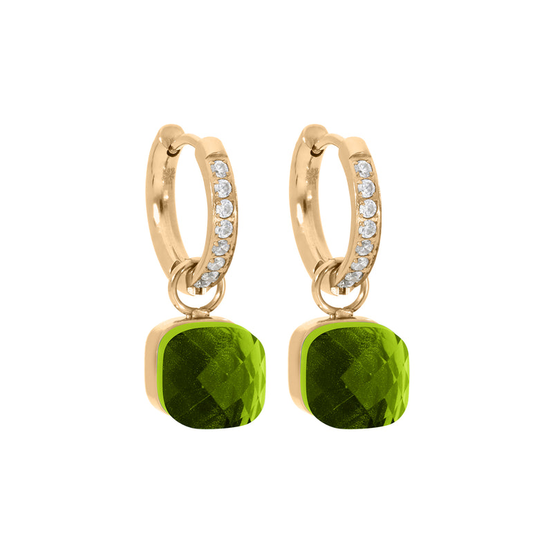 Firenze Deluxe Earring - Gold Fern Green