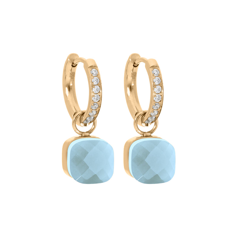 Firenze Deluxe Earring - Gold Air Blue Opal