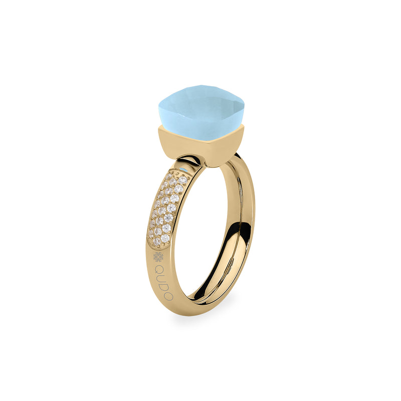 Firenze Deluxe Ring - Shades of Blue - Gold Air Blue Opal / 9