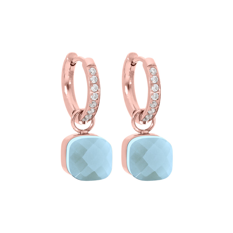Firenze Deluxe Earring - Rose Gold Air Blue Opal