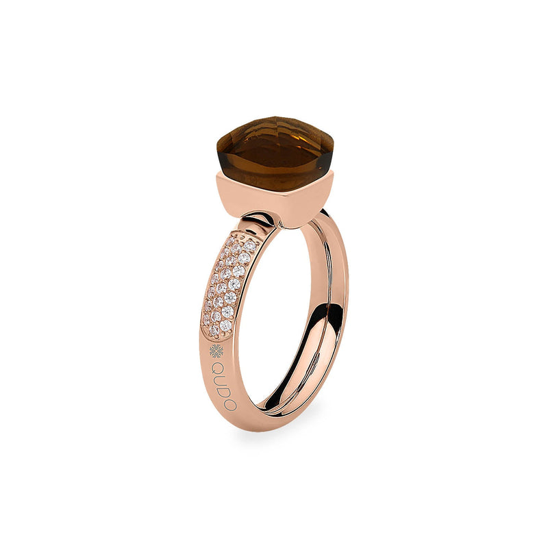 Firenze Deluxe Ring - Shades of Green & Brown - Rose Gold