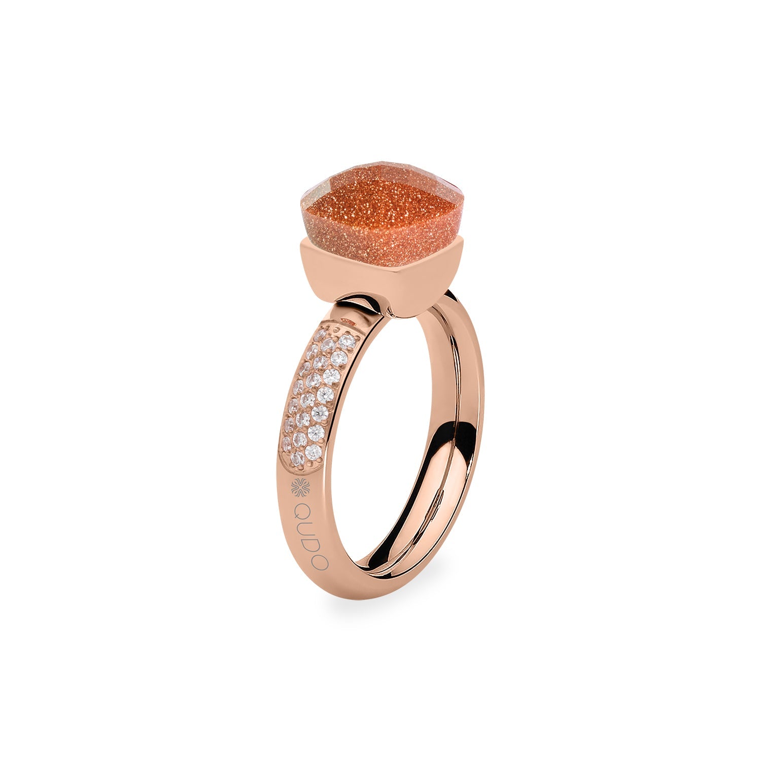 Firenze Deluxe Ring - Shades of Green & Brown - Rose Gold