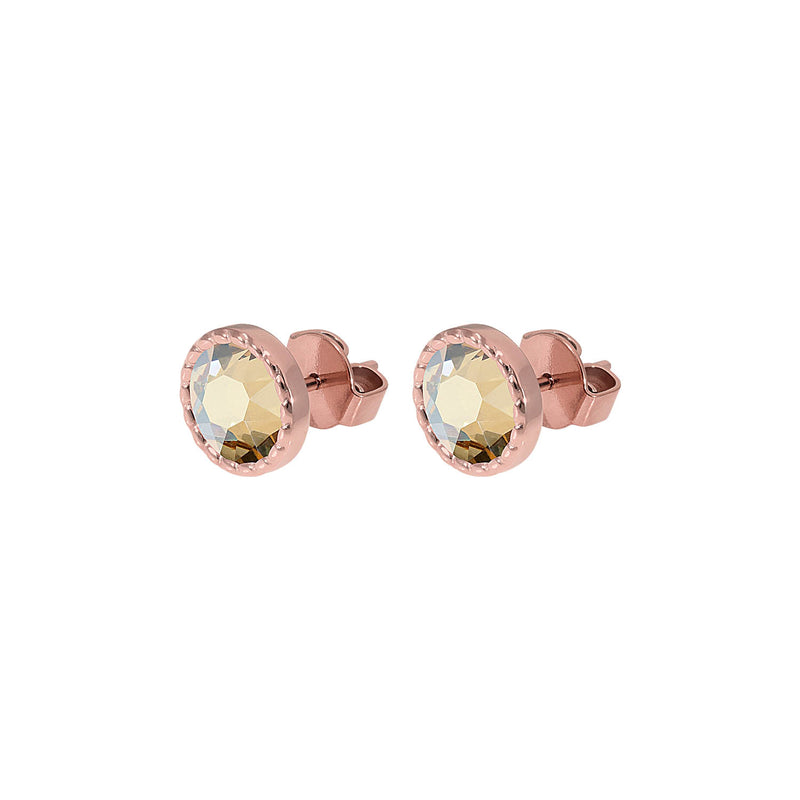 Bocconi Flat Stud Earring 0.35" - Rose Gold