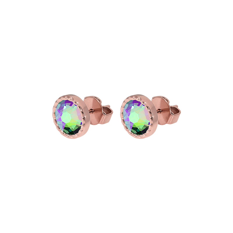 Bocconi Flat Stud Earring 0.35" - Rose Gold