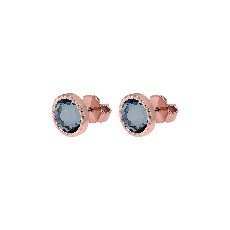 Bocconi Flat Stud Earring 0.35" - Rose Gold