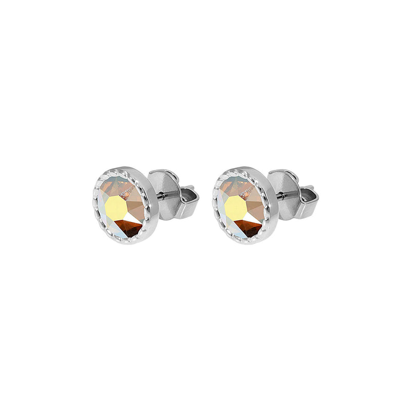 Bocconi Flat Stud Earring 0.35" - Silver